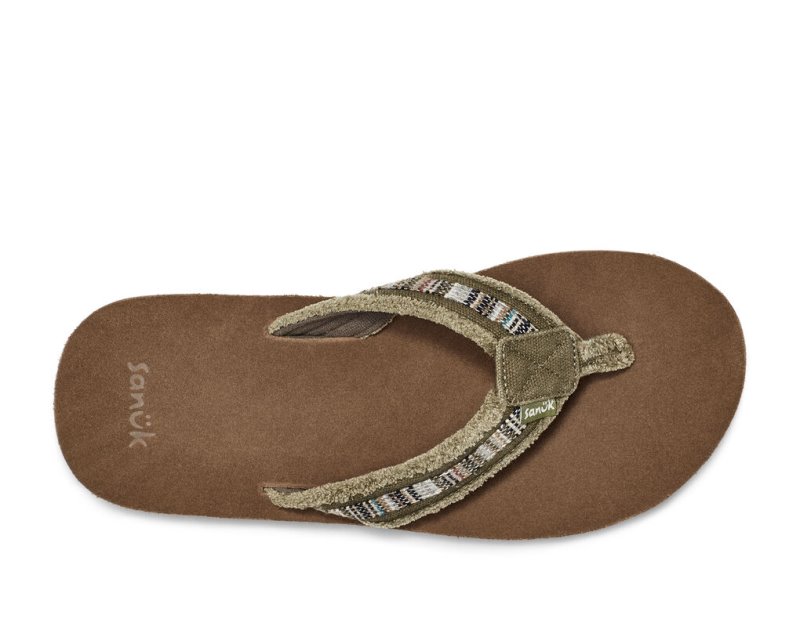 Sanuk Fraid So Eco Friendly Men's Flip Flops Brown | Canada 287SGL